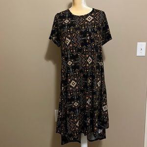 LuLaRoe Black Maxi Dress with Aztec Print